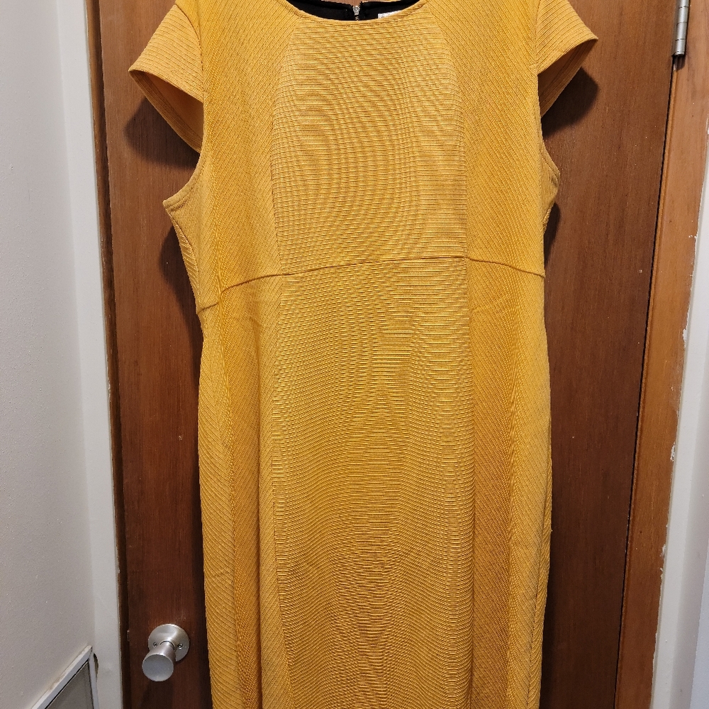 Zippered Ribbed Midi Capped Sleeve Dress Cato